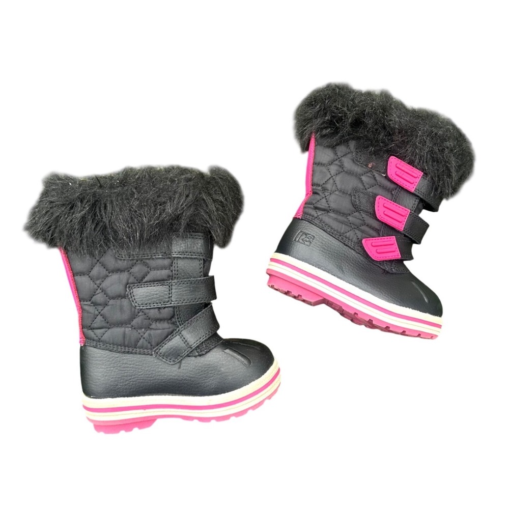 Rugged Outback Baby Girl Faux Fur Trimmed Snow Boots Size 5‎ Black